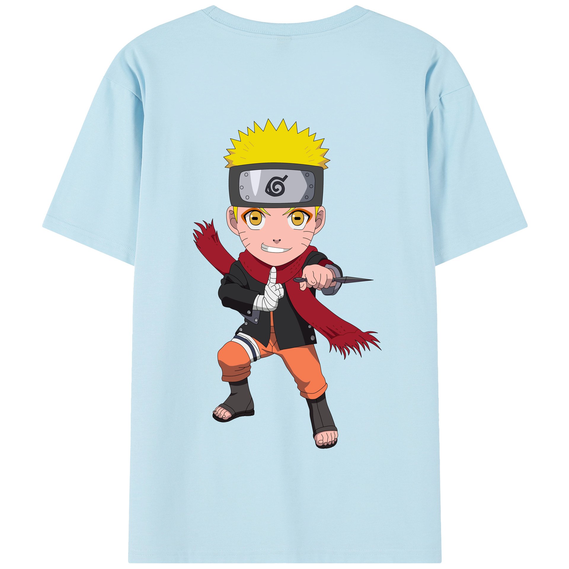 （画像用） NARUTO -ナルト- うずまき ナルト Uzumaki Naruto 綿100％半袖Tシャツ（背面プリント）